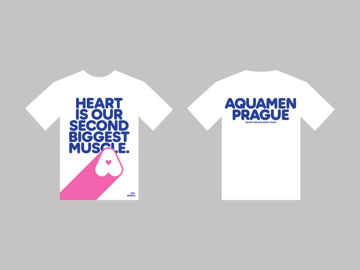 Týmové oblečení Aquamen Prague – týmové triko heart is our second biggest muscle